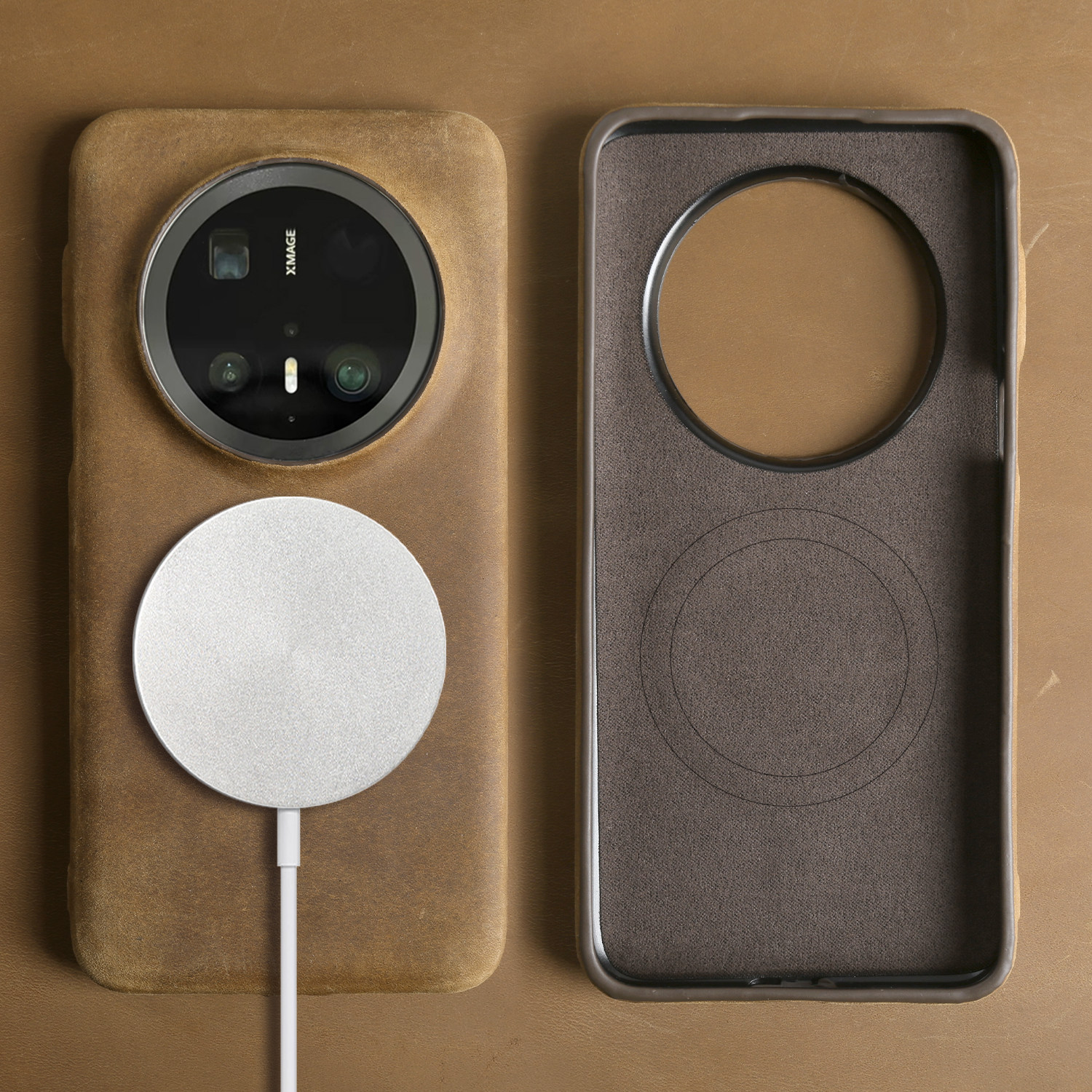 真皮疯马皮适用华为Mate80ProMax手机壳新款mate70pro+高级商务简约小众软皮mate60小牛皮磁吸全包防摔保护套