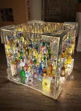 创意小酒瓶魔方立体小夜灯材料包送女友情侣闺蜜三八礼物