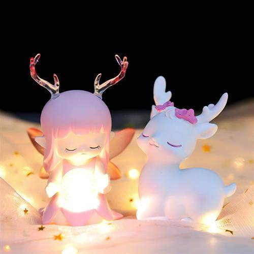 梦幻少女可爱鹿璐守护小灯创意儿童桌面装饰摆件生日礼物,节庆用品/礼品,创意/设计灯,淘宝优惠券,粉丝福利购,淘宝优惠卷