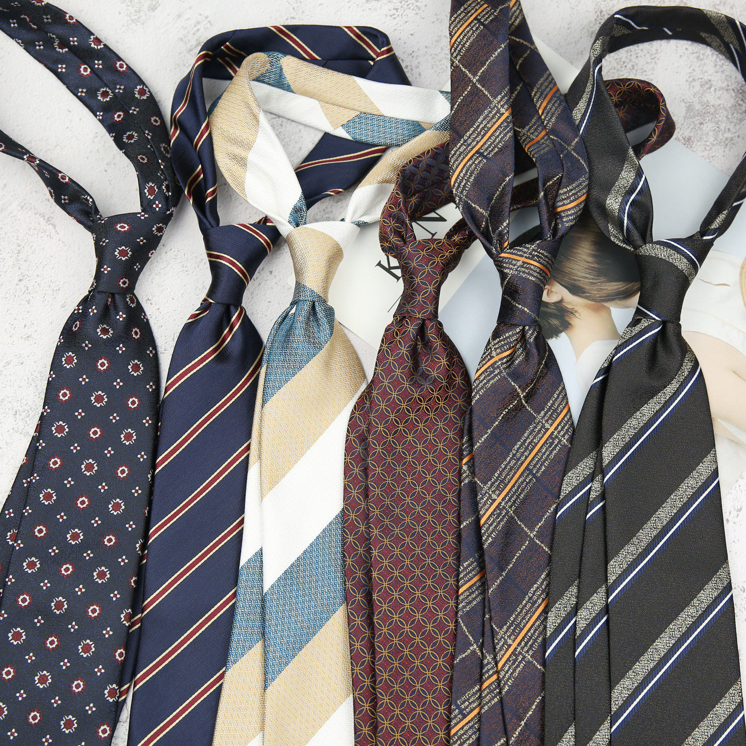 男士商务条纹复古韩版酒红色新郎伴郎8宴会酒会婚礼手打领带