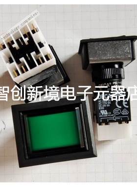 DECA按钮开关绿色长方形ADA16-F自复位带24V LED灯 ADA16S6-MT3