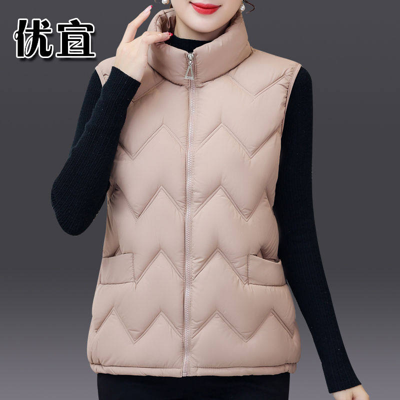 中老年马甲女轻薄羽绒棉立领外穿短款修身马甲妈妈棉坎肩冬季保暖,女装/女士精品,大码棉服,淘宝优惠券,粉丝福利购,淘宝优惠卷
