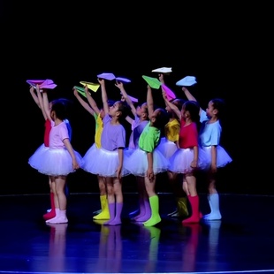 六一男女糖果彩色短袖 纯棉表演服纱裙还能孩子多久玩伴儿童舞蹈服