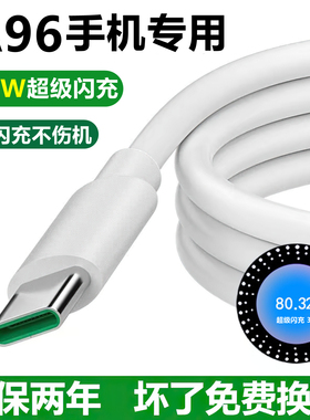 适用oppoA96原装充电线闪充数据线33W快充A96正品单头专用充电器