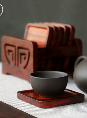 茶杯托套装印度小叶紫檀