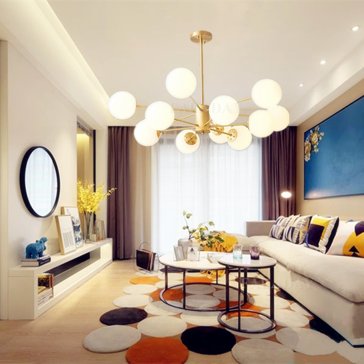 北欧魔豆分子吊灯现代创意卧室客厅餐厅网红抖音变光色多种款式