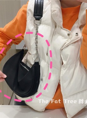 BrandyMelville腋下包黑色新月小众设计简约通勤链条bm单肩腋下包