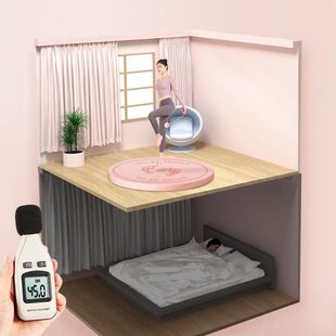 跳绳慢跑户外防滑垫静音圆形减震专业家用儿童加厚室内无绳健身垫