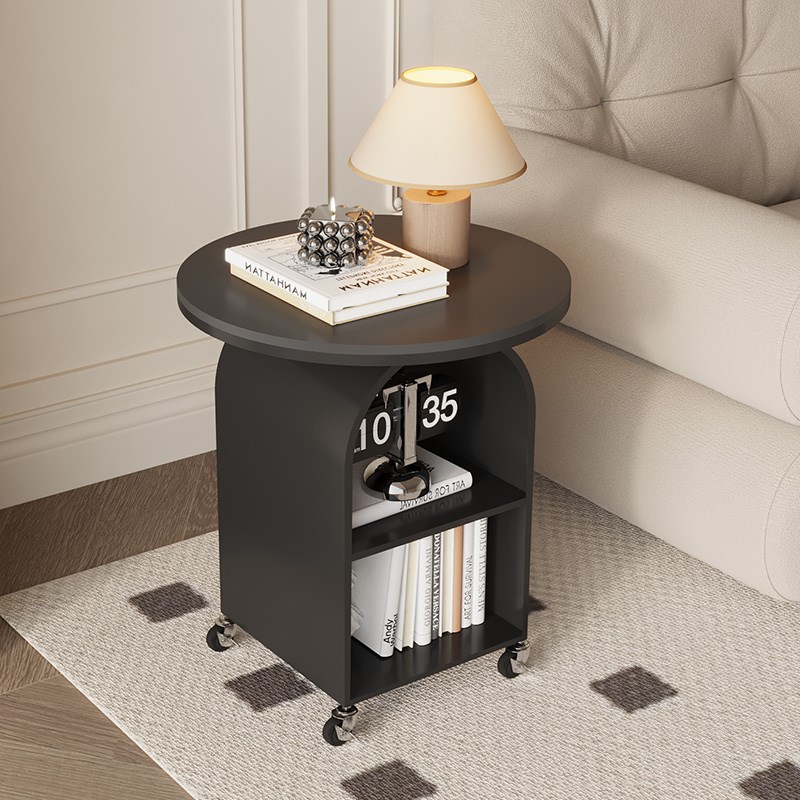 法式复古家e用小户型边几茶几可移动轻奢高级感小圆桌铁艺床头柜