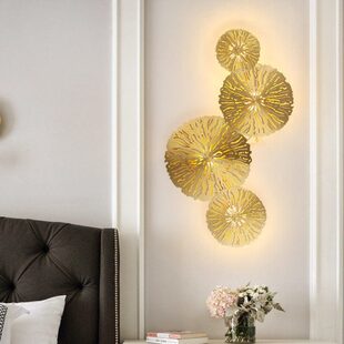 后现代简约全铜壁灯北欧卧室床头创意灯客厅背景墙装饰个性壁灯