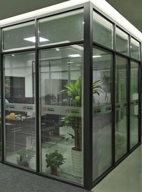 河源办公室玻璃隔断墙单层玻璃隔铝合金百叶玻璃高隔断成品隔断