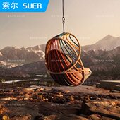 休闲庭院户外吊篮单人秋千网红酒店阳台室内摇椅花园别墅秋千家具