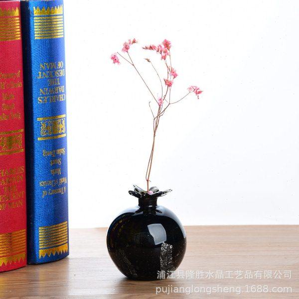 简约轻奢北欧复古风格摆件家居黑石榴花器花插装饰花瓶园艺花盆,鲜花速递/花卉仿真/绿植园艺,花瓶,淘宝优惠券,粉丝福利购,淘宝优惠卷