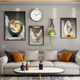 现代简约ins风格 饰画创意组合挂画沙发背景墙壁画 客厅配挂表装