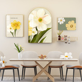 奶油风餐厅装 饰画北欧沙发背景墙挂画简约客厅墙挂件铁艺组合壁画