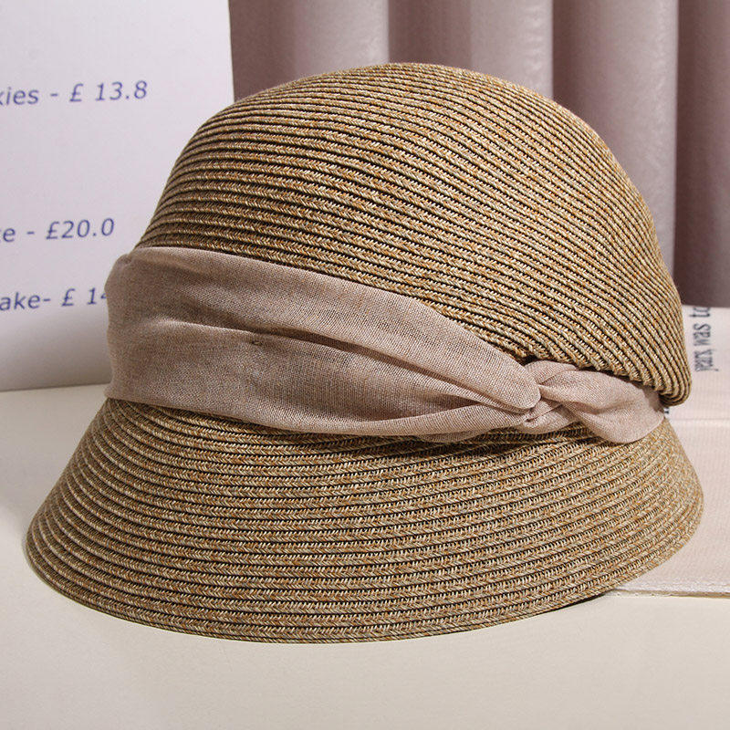 小沿草帽女夏季显瘦百搭时尚鸭舌帽小头围韩版褶皱透气休闲凉帽女