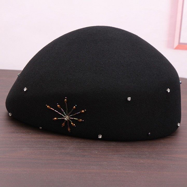 帽子女秋冬羊毛呢贝雷帽女英伦复古画家帽韩版轻奢水钻装饰小礼帽,服饰配件/皮带/帽子/围巾,帽子,淘宝优惠券,粉丝福利购,淘宝优惠卷