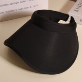 空顶uv防晒帽女夏季 防紫外线大帽檐沙滩冰丝遮阳帽骑车遮脸太阳帽