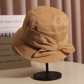 帽子女潮大檐帽女夏季 日系渔夫帽休闲赫本风防晒蝴蝶结百搭遮阳帽