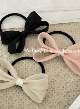 韩版网纱立体蝴蝶结发绳甜美少女扎头绳新款皮筋后脑勺双马尾发圈