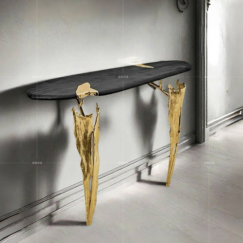 ZYCY黄铜玄关台意式轻奢设计感