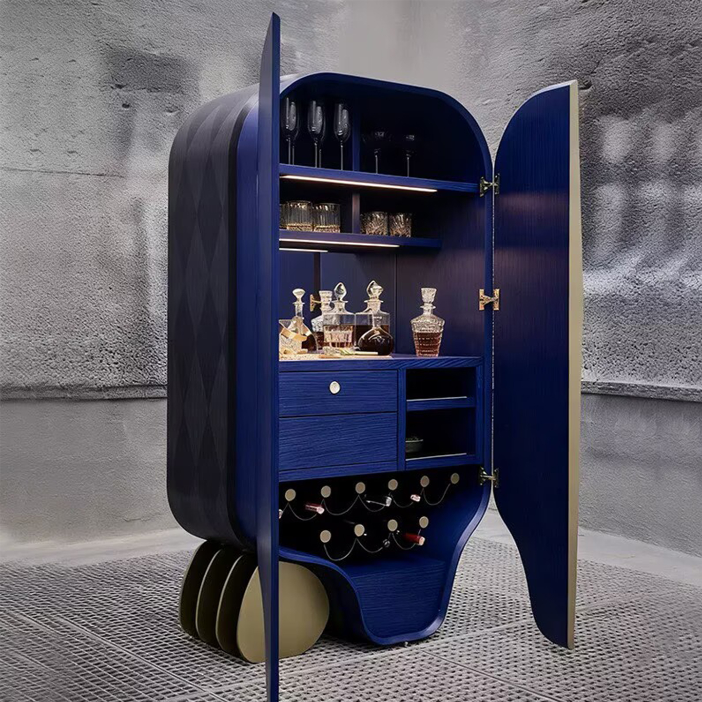 意式轻奢酒柜实木靠墙艺术储物柜