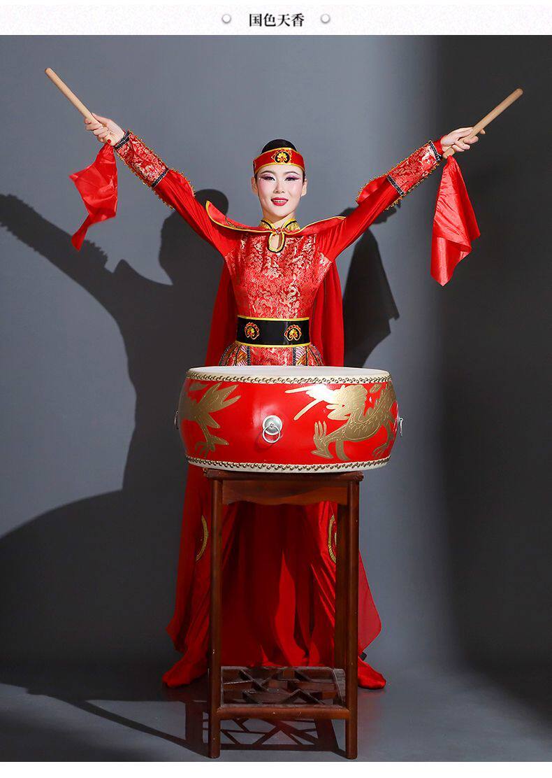 打鼓服现代开场舞蹈服女新款中国风威风锣鼓队打鼓演出服装领队