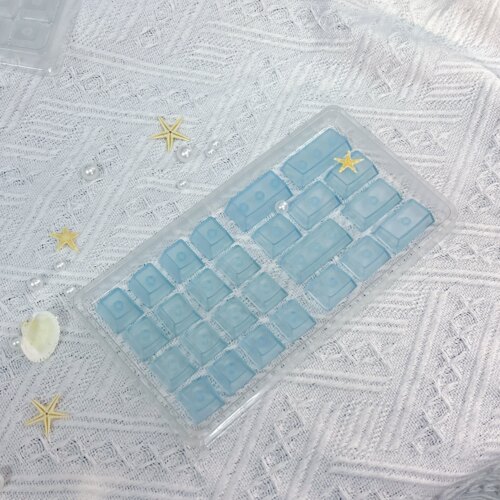 白/蓝/粉雾透PC增补键帽单个透明