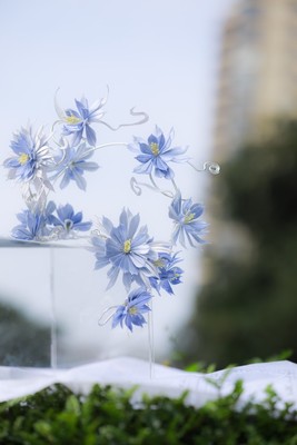 轩尘阁原创缠花发冠设计古风汉服Lolita发饰头饰花神发冠【昙花】