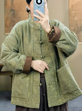 新中式冬装新款棉服复古立领