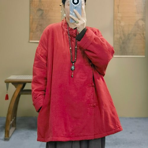 新中式冬装新款棉服女复古立领