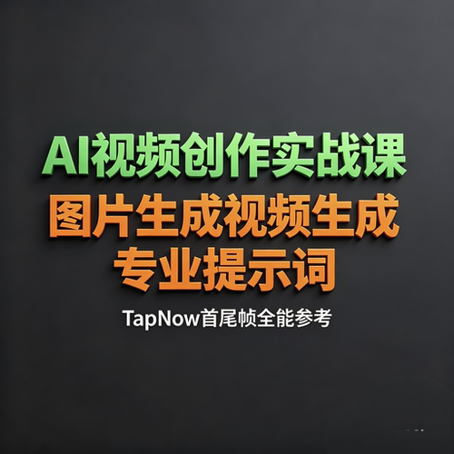 AI视频创作实战课 图片生成视频生成专业提示词 TapNow首尾帧