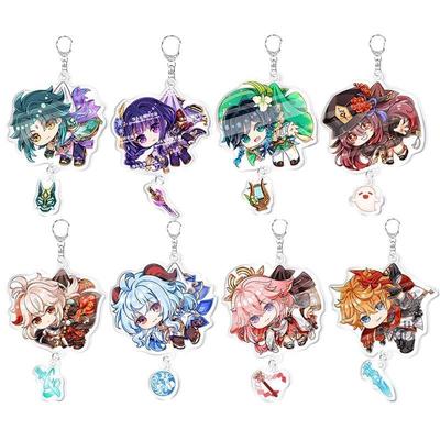 Anime Genshin Impact Keychn Cartoon Cosplay Keycha with pe新