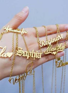 custom name necklace personalized DIY women chain gift new新