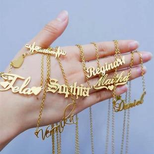custom name necklace personalized DIY women chain gift new新
