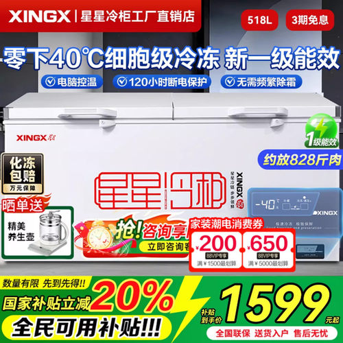 【开店优选咨询改价】星星冷冻柜