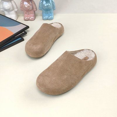 外穿真皮时尚一脚蹬包头拖