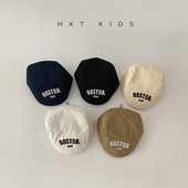 婴儿反戴贝雷帽个性 百搭帽子 字母刺绣洋气穿搭前进帽宝宝出游时尚