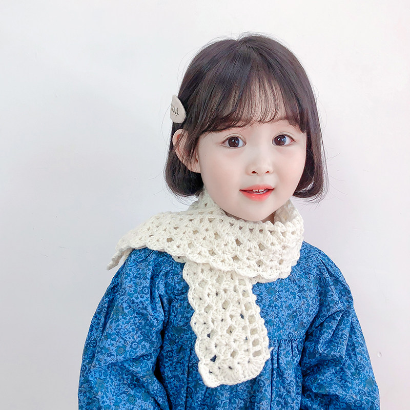어린이 스카프 봄과 가을 얇은 한국 스타일 수제 양모 뜨개질 소녀  가을과 겨울 따뜻하고 다목적 니트 스카프