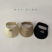 婴儿空顶帽夏季 速干透气刺绣大帽檐遮阳帽子婴幼儿宝宝无顶鸭舌帽