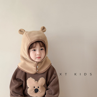 儿童帽子围巾一体披肩帽冬季超萌
