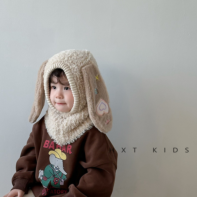 儿童帽子围脖一体冬季超萌可爱长耳朵护耳帽男女童宝宝冬天毛绒帽,童装/婴儿装/亲子装,帽子,淘宝优惠券,粉丝福利购,淘宝优惠卷