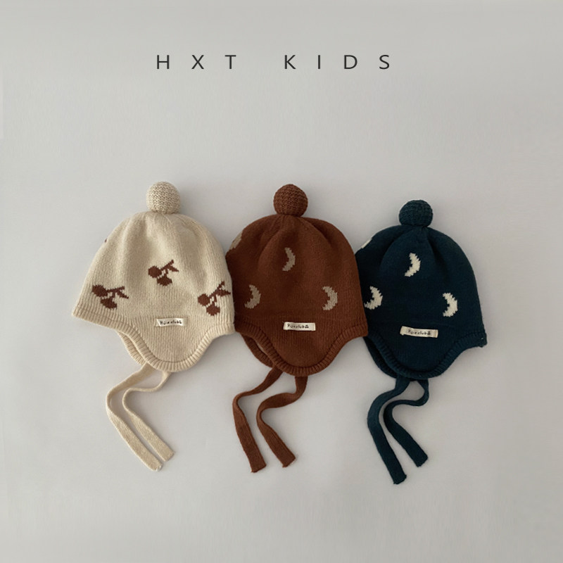 婴儿护耳帽秋冬季洋气撞色樱桃月亮系带保暖帽子婴幼儿宝宝针织帽,童装/婴儿装/亲子装,帽子,淘宝优惠券,粉丝福利购,淘宝优惠卷