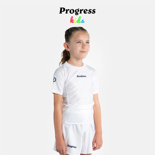 PROGRESS 儿童防磨衣 白色 学院款 无道服巴西柔术BJJ男女官