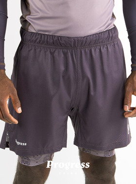 PROGRESS 烟紫唐骷髅 双层短裤 无道服BJJ巴西柔术NOGI 官方直营