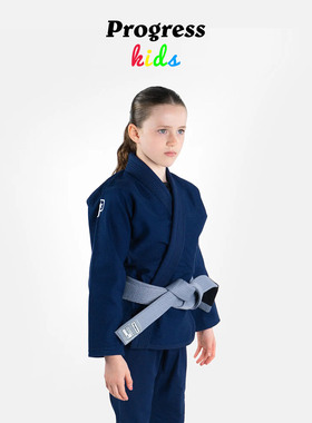 PROGRESS 儿童学院款 深蓝色 道服套装 巴西柔术BJJ 官方直营