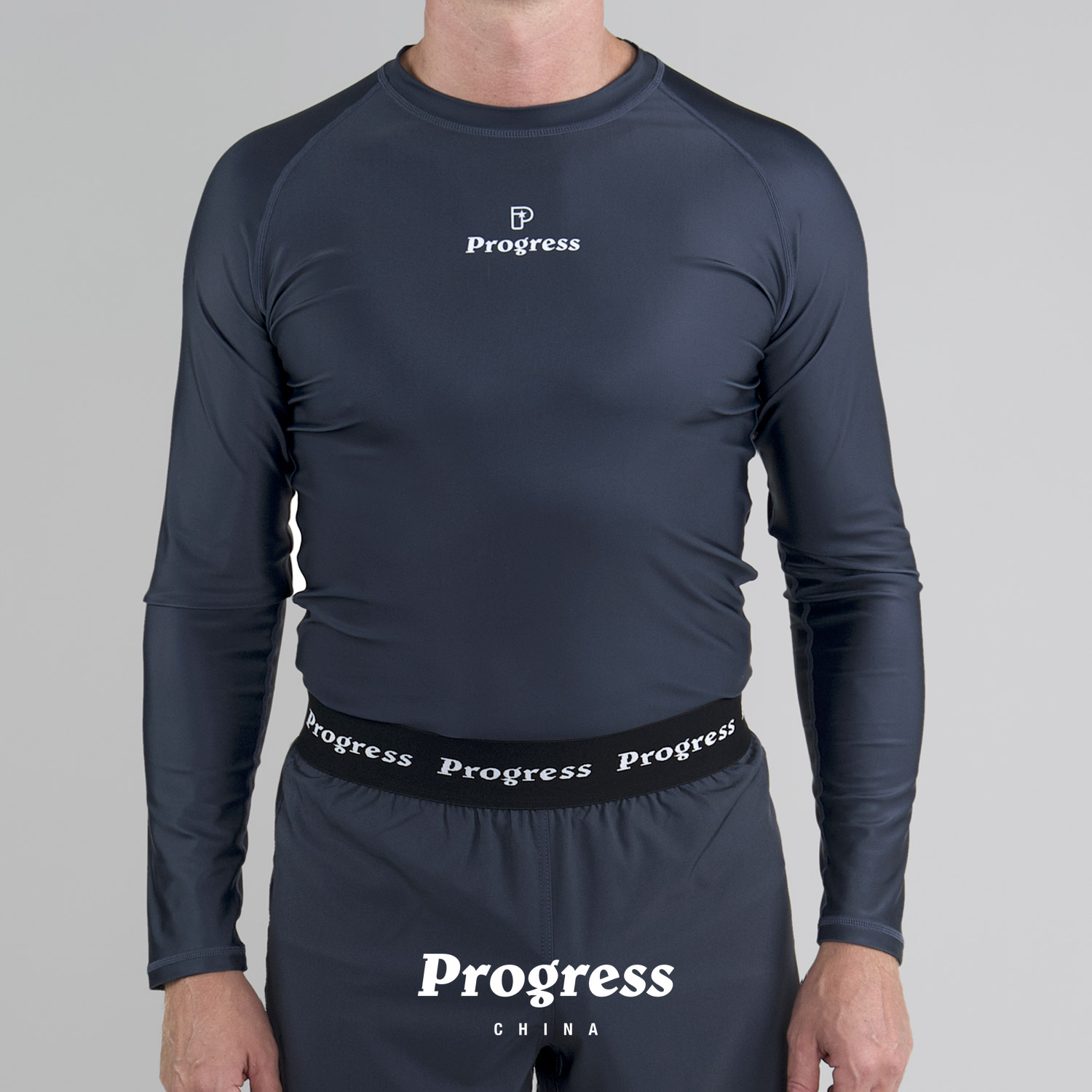 PROGRESS 学院款 深灰 长袖 防磨衣 巴西柔术NOGI 男女 官方直营