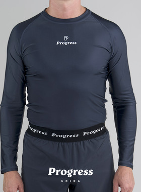 PROGRESS 学院款 深灰 长袖 防磨衣 巴西柔术NOGI 男女 官方直营