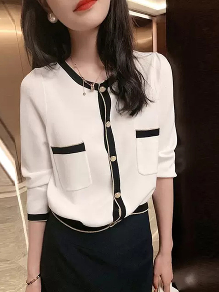 2024 가을 겨울 신상 니트 재킷 일본식 게으른 스타일 하이 엔드 루즈 라운드 넥 싱글 브레스트 가디건 스웨터