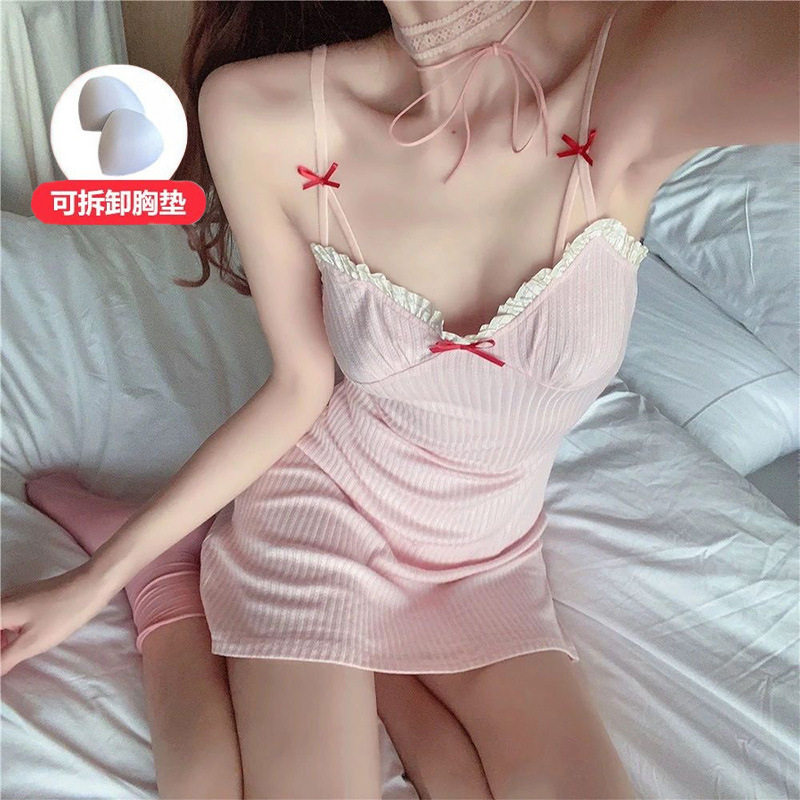 粉色连衣裙港风夏季女chi